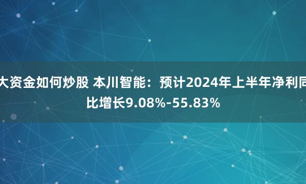 大资金如何炒股 本川智能：预计2024年上半年净利同比增长9.08%-55.83%